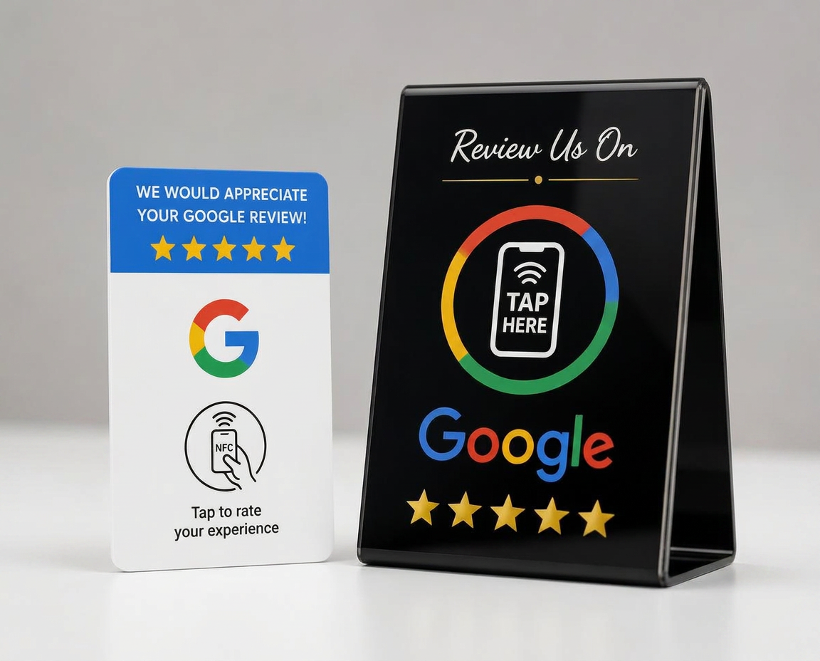 Google Review NFC Kártya és asztali stand